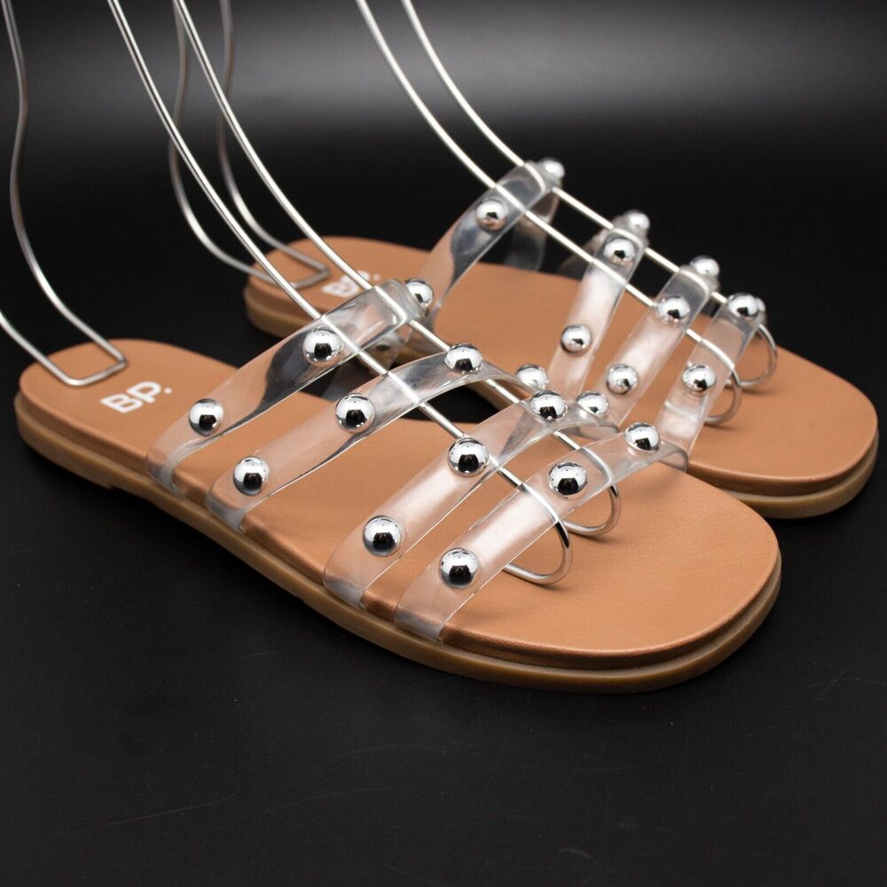 Nordstrom BP. Saffron Stud Clear Slide Sandals Shoes Womens SIZE 6
